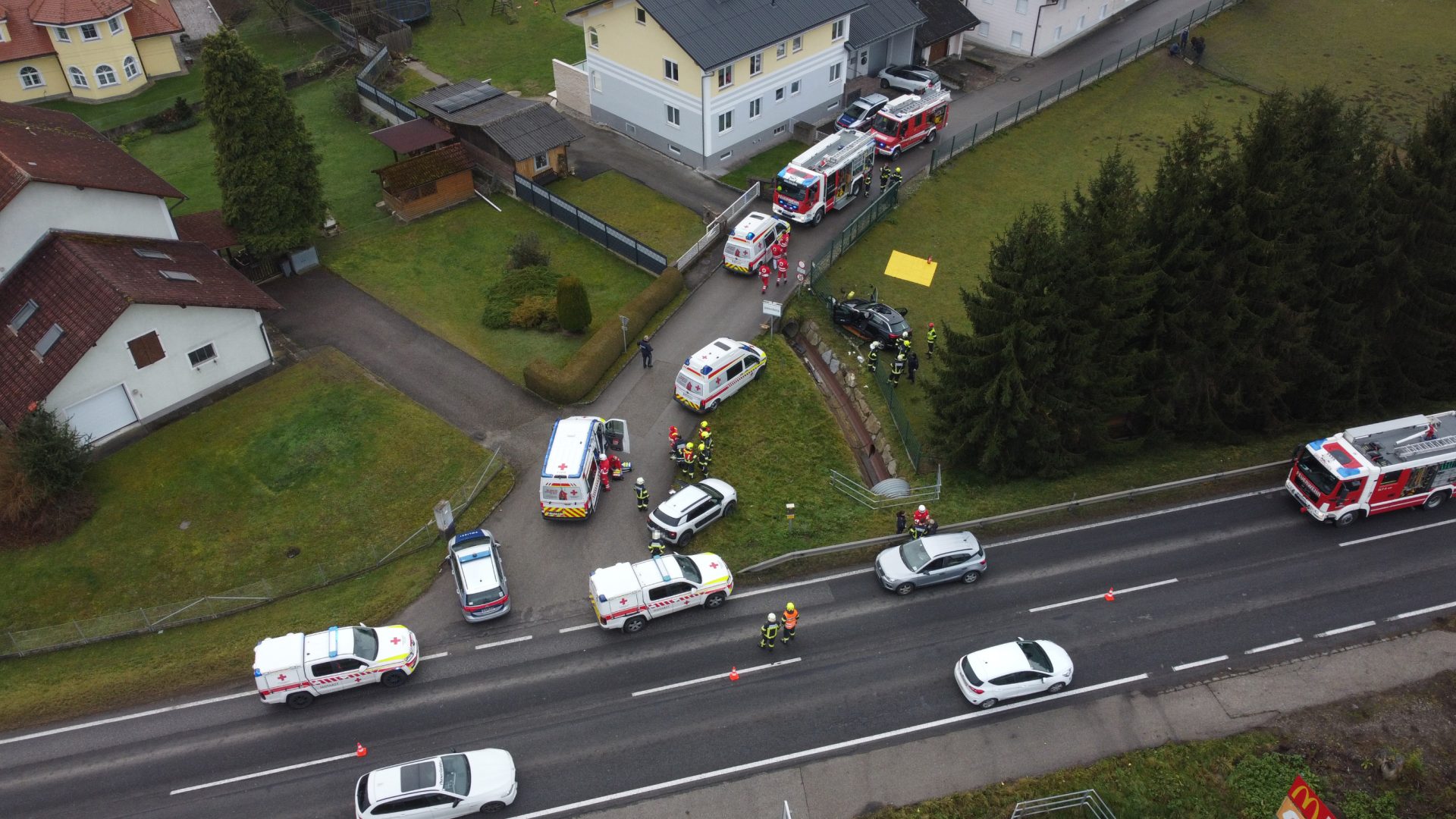 Schwerer Unfall beim Überholen in Schlüßlberg