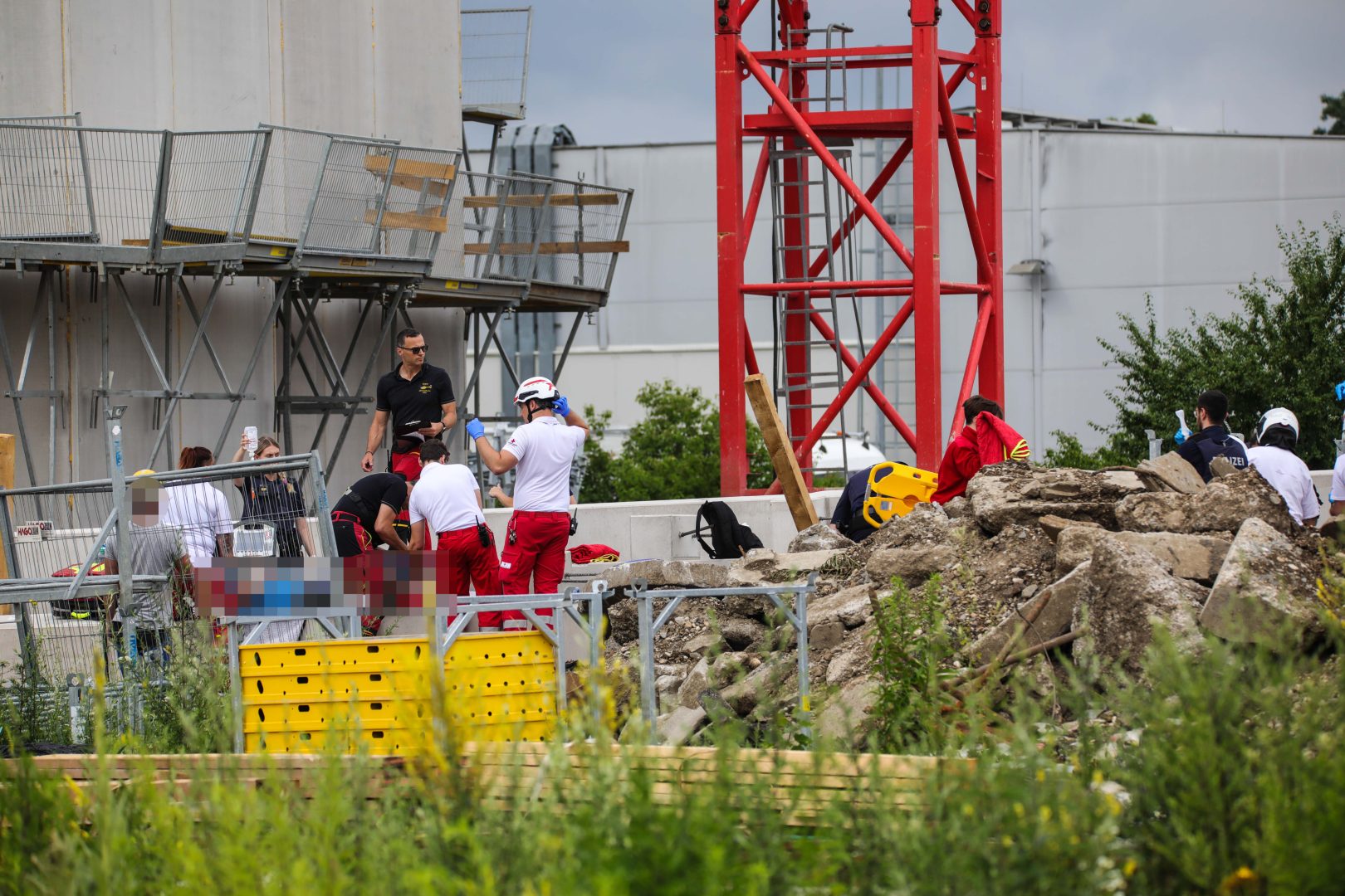 Zwei Schwerverletzte auf Baustelle in Marchtrenk