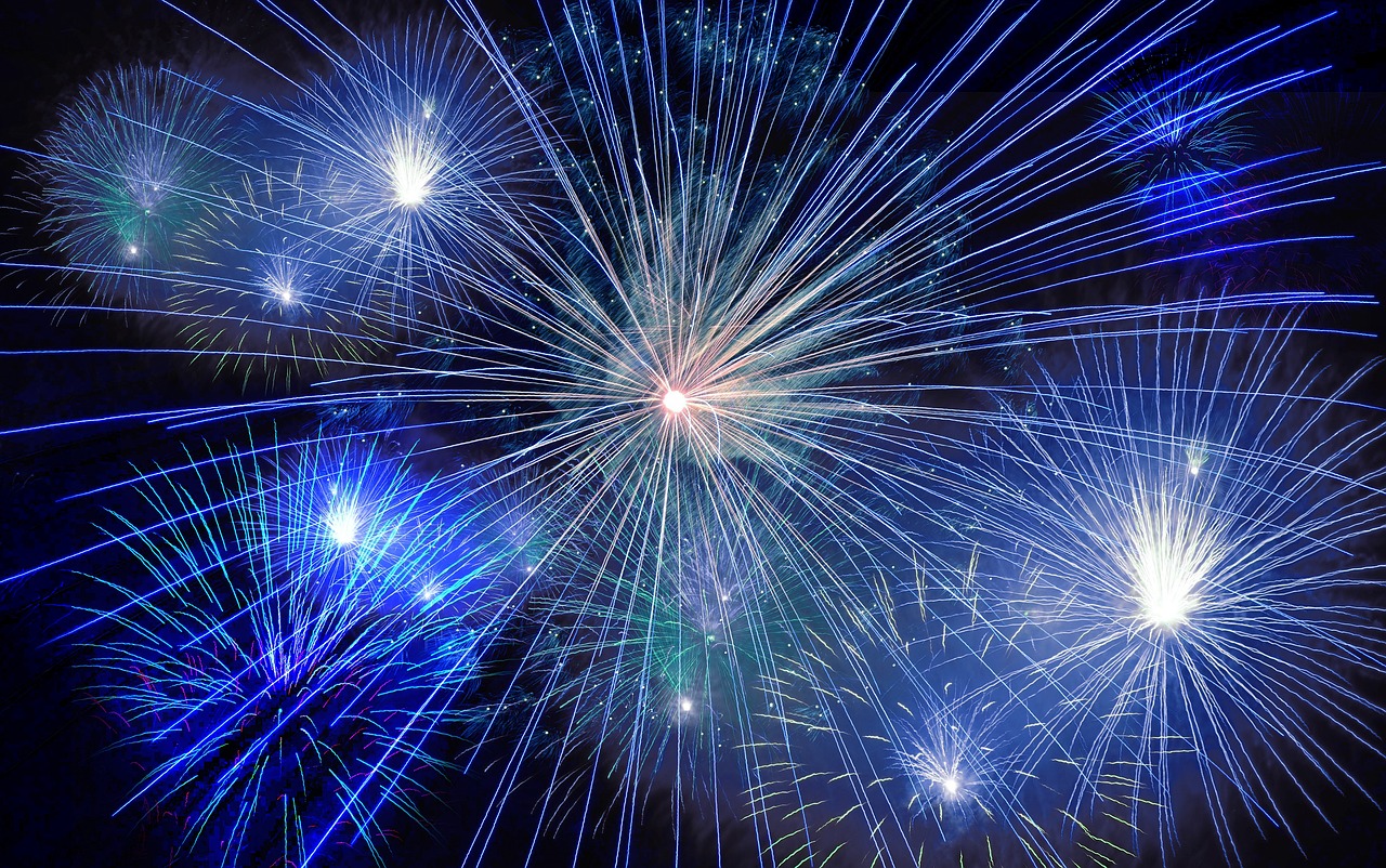 Perfekt für das Feuerwerk vorbereitet