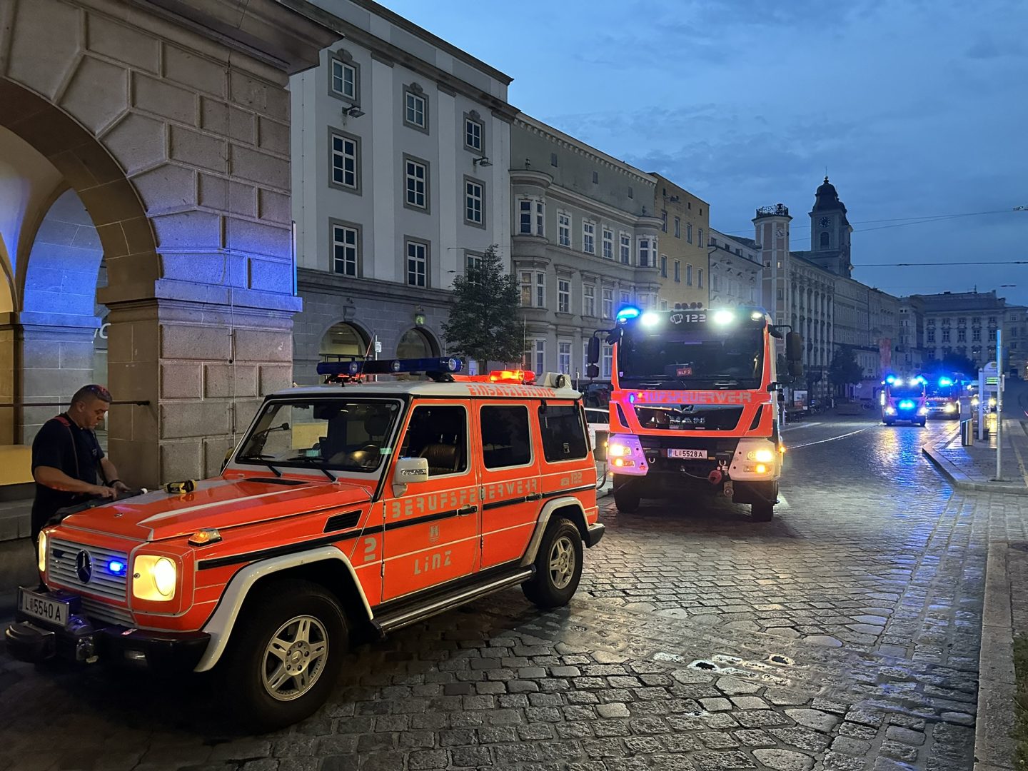 Stromausfall durch Brand am Linzer Hauptplatz