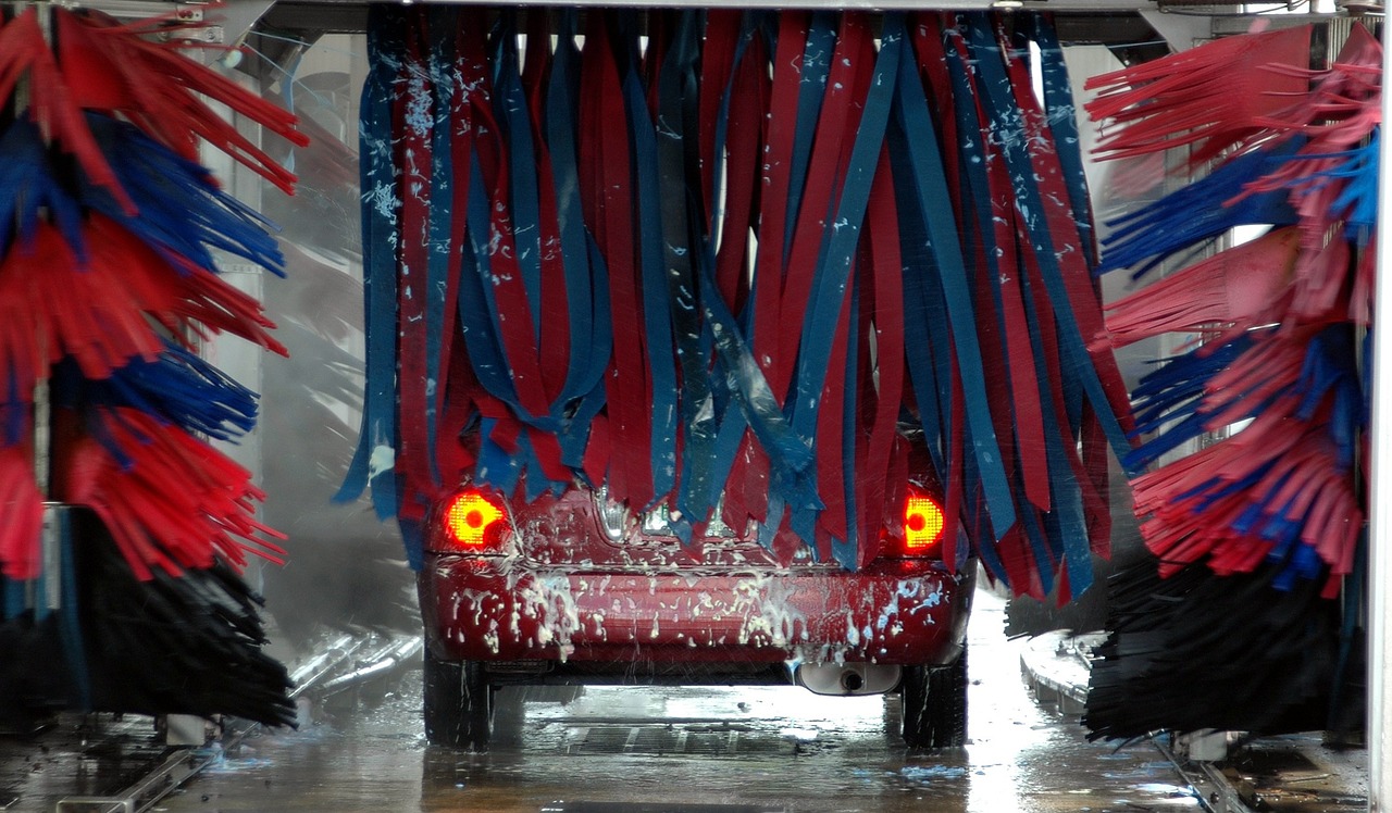 car wash, motion, brushes
