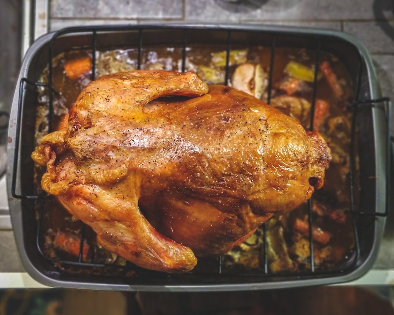 roasted chicken on top of grill