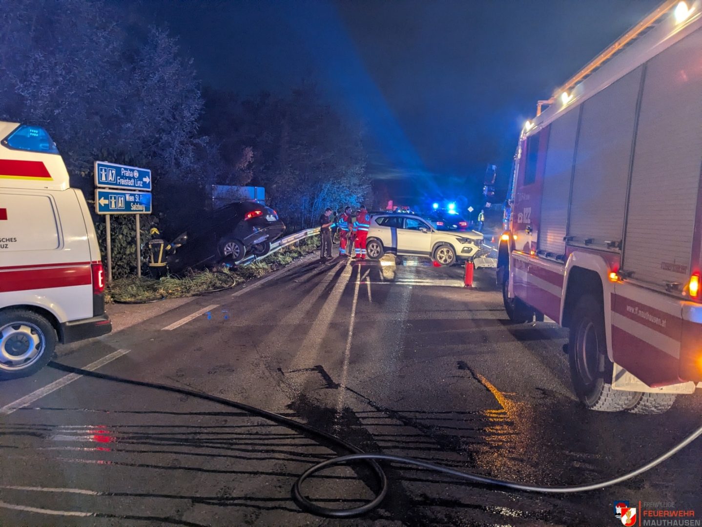 Vier Verletzte bei Unfall in Mauthausen